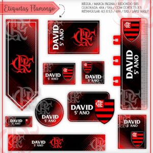 Kit Digital Etiquetas Escolares Flamengo