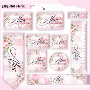 Kit Digital Etiquetas Escolares Floral