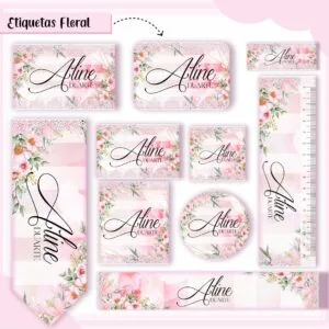 Kit Digital Etiquetas Escolares Floral