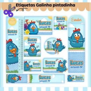 Kit Digital Etiquetas Escolares Galinha Pintadinha Menino 43 Kit Digital Etiquetas Escolares Galinha Pintadinha Menino