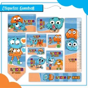 Kit Digital Etiquetas Escolares Gumball