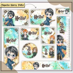 Kit Digital Etiquetas Escolares Harry Potter Colors