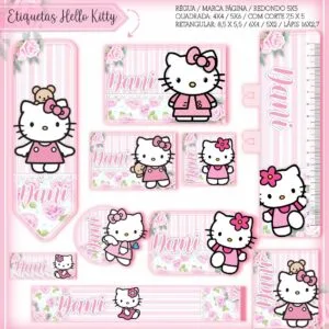 Kit Digital Etiquetas Escolares Hello Kitty 2 Kit Digital Etiquetas Escolares Hello Kitty