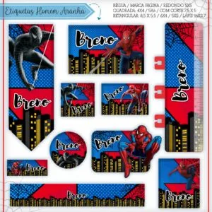 Kit Digital Etiquetas Escolares Homem Aranha 3 12 Kit Digital Etiquetas Escolares Homem Aranha 3