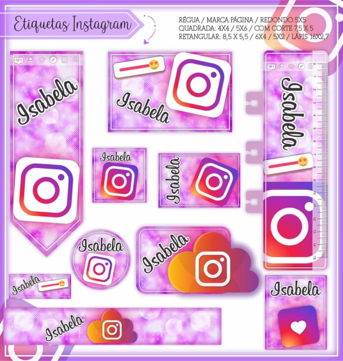 Kit Digital Etiquetas Escolares Instagram