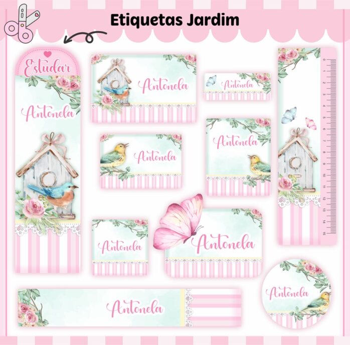 Kit Digital Etiquetas Escolares Jardim V2