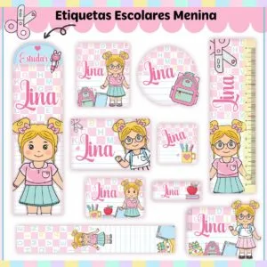 Kit Digital Etiquetas Escolares Kit Aluninhas