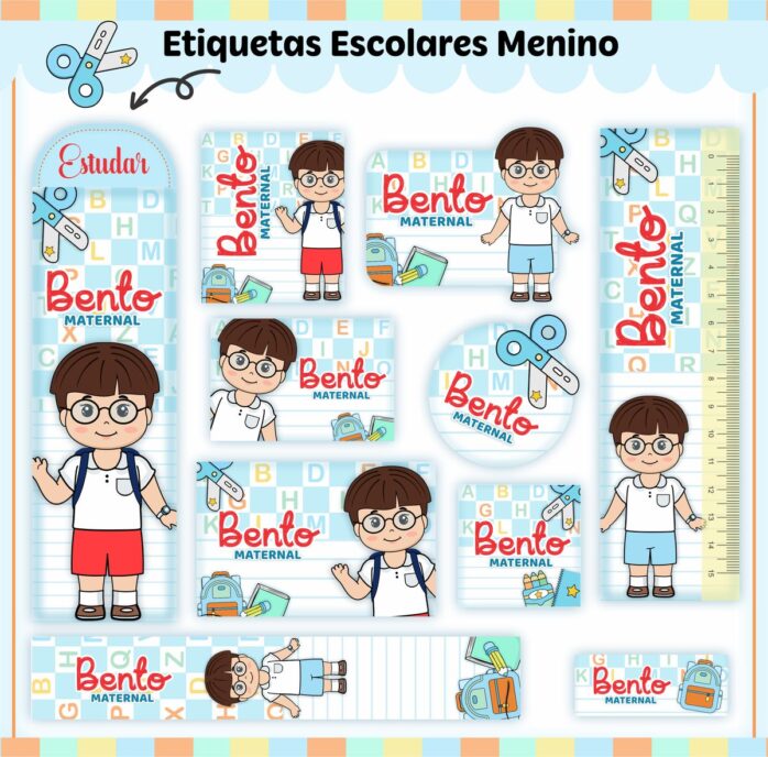 Kit Digital Etiquetas Escolares Kit Aluninhos