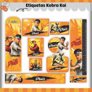 Kit Digital Etiquetas Escolares Kobra Kai