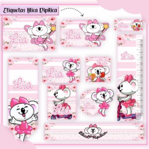 Kit Digital Etiquetas Escolares Lilica Ripilica