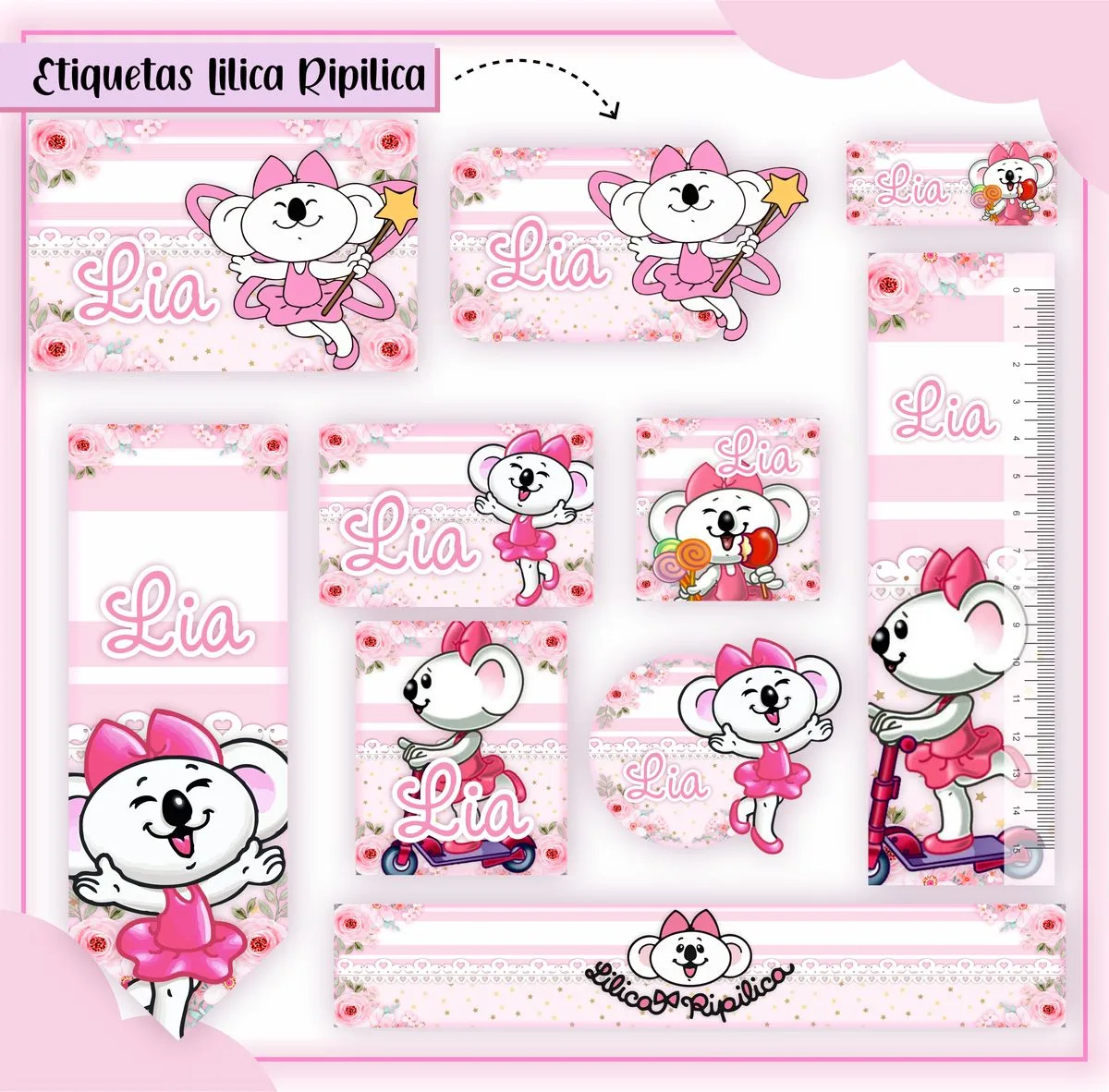 Kit Digital Etiquetas Escolares Lilica Ripilica 1 Kit Digital Etiquetas Escolares Lilica Ripilica