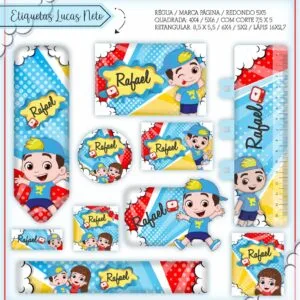 Kit Digital Etiquetas Escolares Luccas Neto