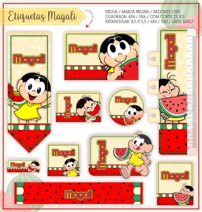 Kit Digital Etiquetas Escolares Magali