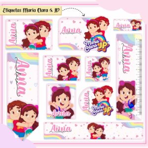 Kit Digital Etiquetas Escolares Maria Clara e JP