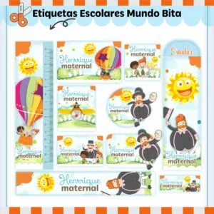 Kit Digital Etiquetas Escolares Mundo Bita 33 Kit Digital Etiquetas Escolares Mundo Bita