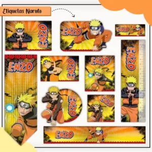Kit Digital Etiquetas Escolares Naruto 8 Kit Digital Etiquetas Escolares Naruto