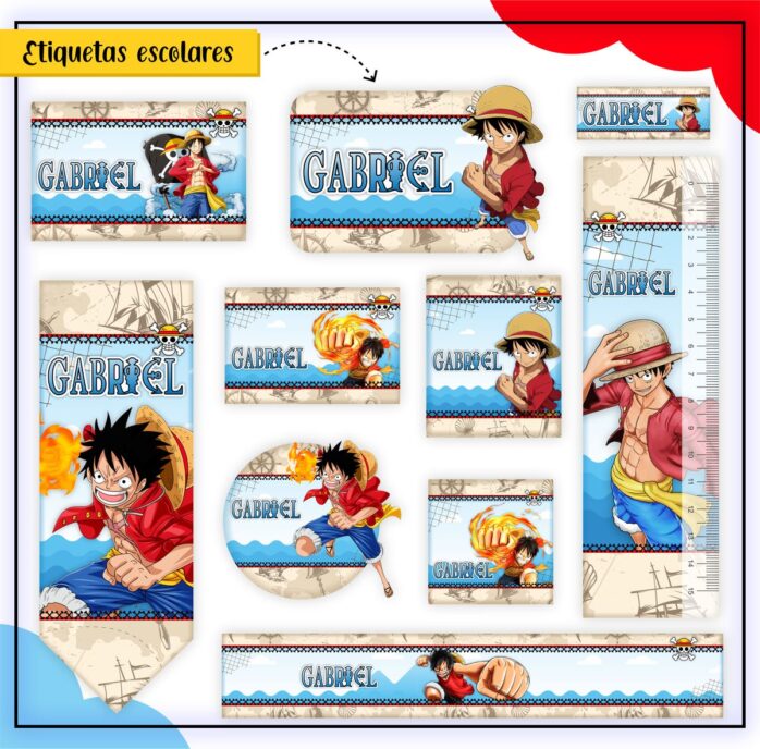 Kit Digital Etiquetas Escolares One Piece