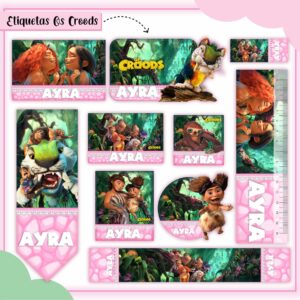 Kit Digital Etiquetas Escolares Os Croods