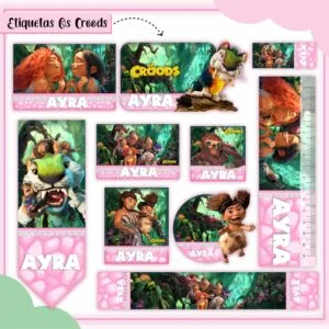 Kit Digital Etiquetas Escolares Os Croods 18 Kit Digital Etiquetas Escolares Os Croods
