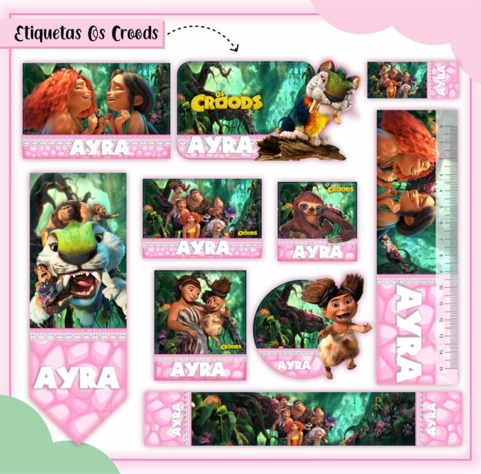 Kit Digital Etiquetas Escolares Os Croods