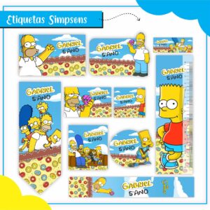 Kit Digital Etiquetas Escolares Os Simpsons