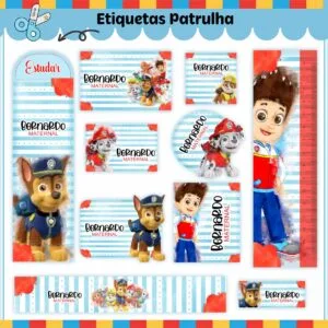 Kit Digital Etiquetas Escolares Patrulha Canina V2 42 Kit Digital Etiquetas Escolares Patrulha Canina V2