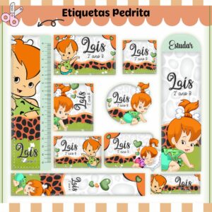 Kit Digital Etiquetas Escolares Pedrita
