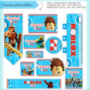 Kit Digital Etiquetas Escolares Roblox
