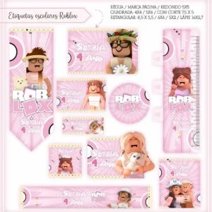 Kit Digital Etiquetas Escolares Roblox Menina 14 Kit Digital Etiquetas Escolares Roblox Menina