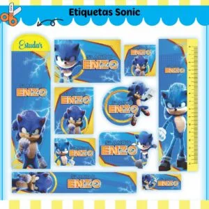 Kit Digital Etiquetas Escolares Sonic V2 23 Kit Digital Etiquetas Escolares Sonic V2