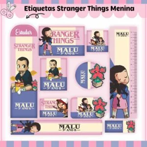 Kit Digital Etiquetas Escolares Stranger Things