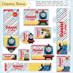 Kit Digital Etiquetas Escolares Thomas e seus Amigos