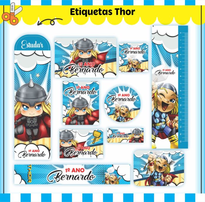 Kit Digital Etiquetas Escolares Thor