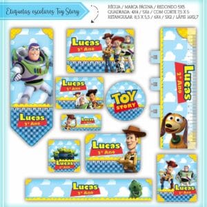 Kit Digital Etiquetas Escolares Toy Story