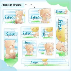 Kit Digital Etiquetas Escolares Ursinho 11 Kit Digital Etiquetas Escolares Ursinho