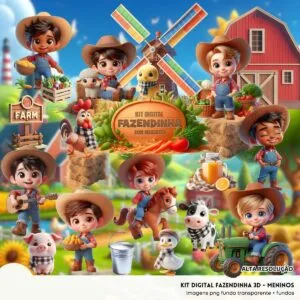 Kit Digital Fazendinha Menino Baby Png Ilustrações 3D Fofo 5 Kit Digital Fazendinha Menino Baby Png Ilustrações 3D Fofo