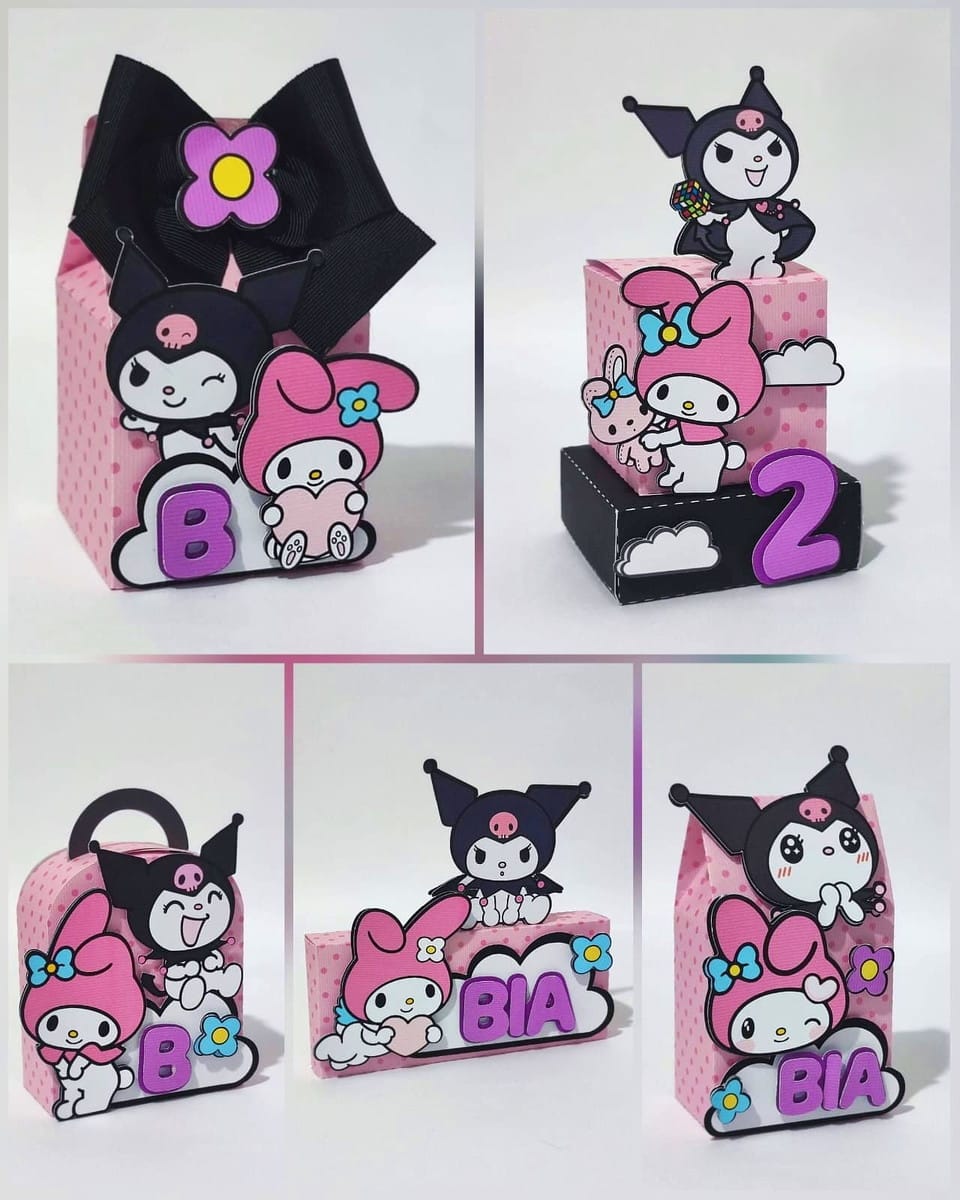 Kit Digital Festa My Melody Kuromi com Studio e PDF 1 Kit Digital Festa My Melody Kuromi com Studio e PDF