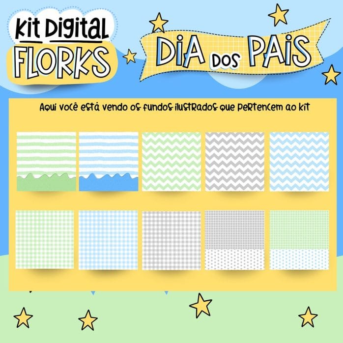 Kit Digital Flork Dia Dos Pais Pacote Completo Arquivos Png