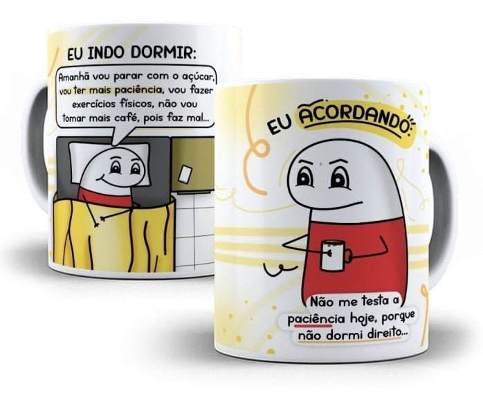 Kit Digital Flork Humor P Caneca Frases Engraçada Bento Cake
