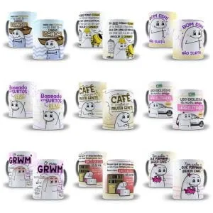 Kit Digital Flork Humor P Caneca Frases Engraçada Bento Cake