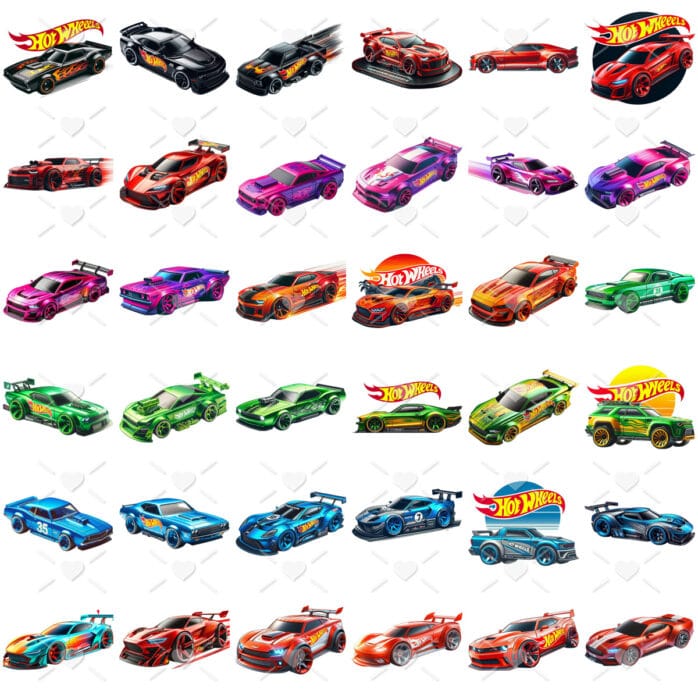 Kit Digital Hot Wheels 3D Ilustrações Mascotinhos Carrinhos