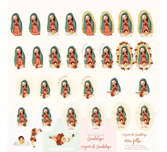Kit Digital Ilustrações Católicas Nossa Senhora De Guadalupe