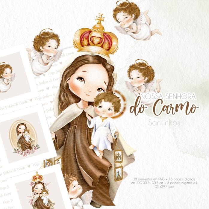 Kit Digital Ilustrações Católicas Nossa Senhora do Carmo