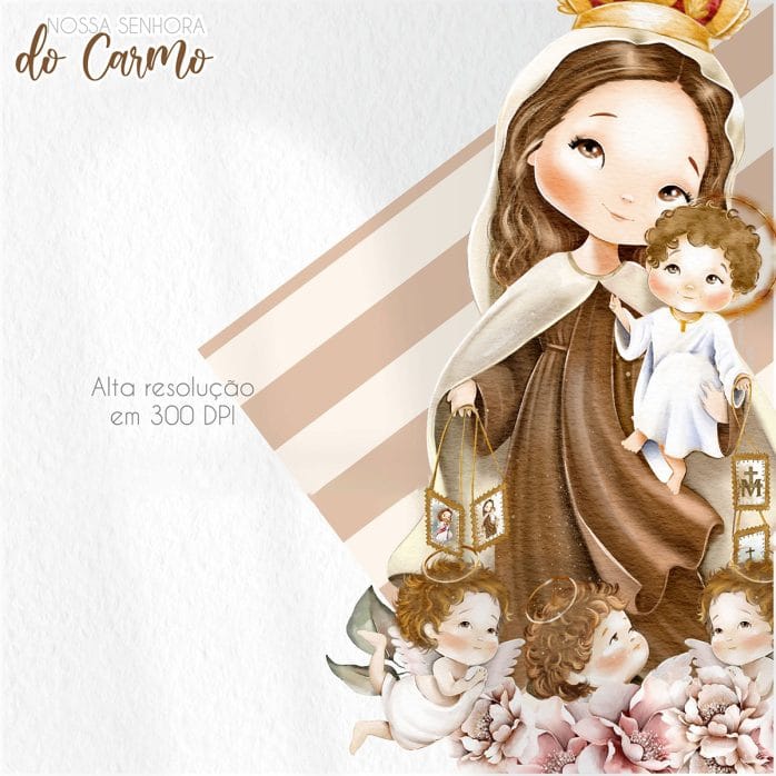 Kit Digital Ilustrações Católicas Nossa Senhora do Carmo