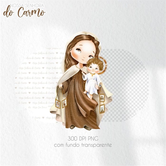 Kit Digital Ilustrações Católicas Nossa Senhora do Carmo