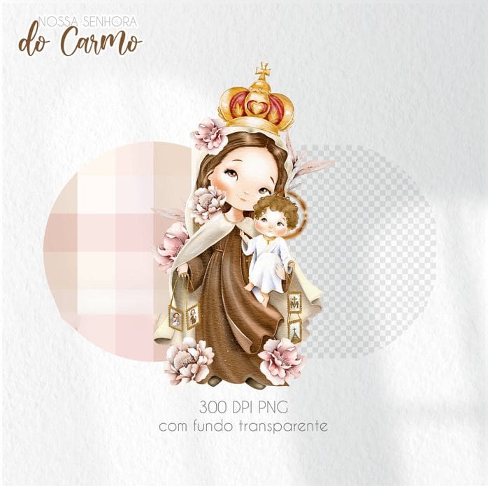 Kit Digital Ilustrações Católicas Nossa Senhora do Carmo