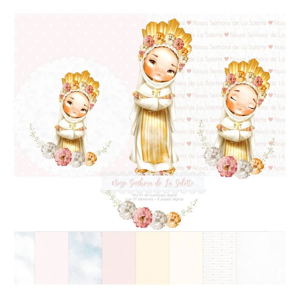 Kit Digital Ilustrações Católicas Nossa Senhora La Salette 3 Kit Digital Ilustrações Católicas Nossa Senhora La Salette