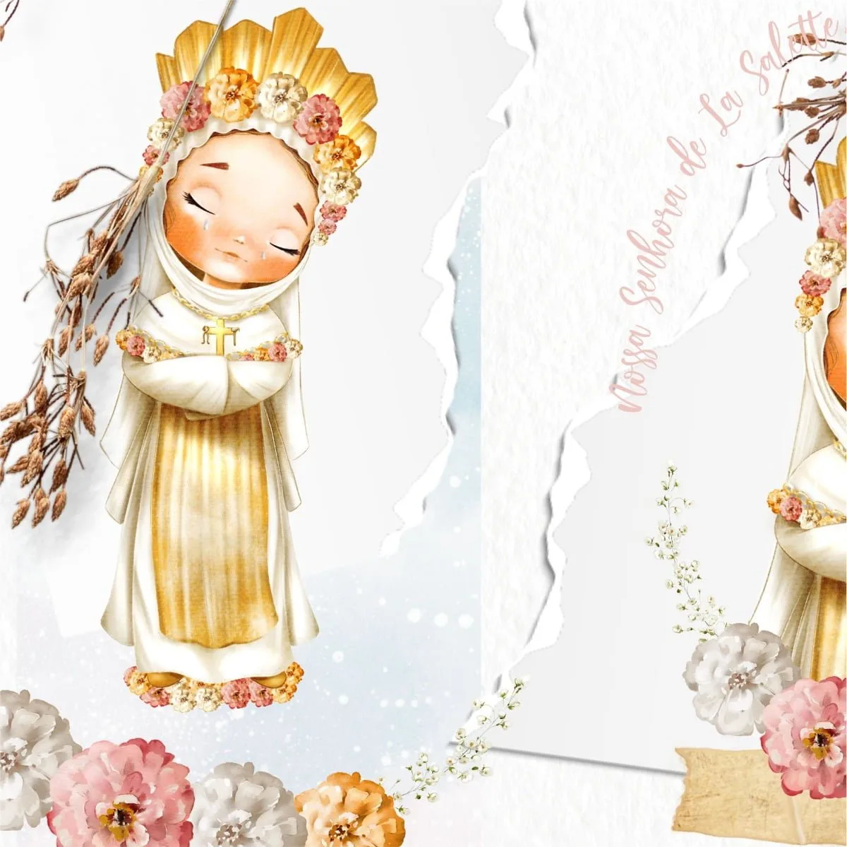 Kit Digital Ilustrações Católicas Nossa Senhora La Salette 2 Kit Digital Ilustrações Católicas Nossa Senhora La Salette