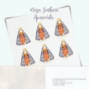 Kit Digital Ilustrações Nossa Senhora Aparecida Santinhos