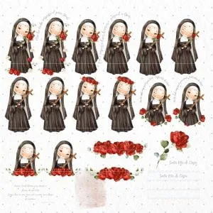 Kit Digital Ilustrações Santa Rita De Cássia Papelaria Scrap